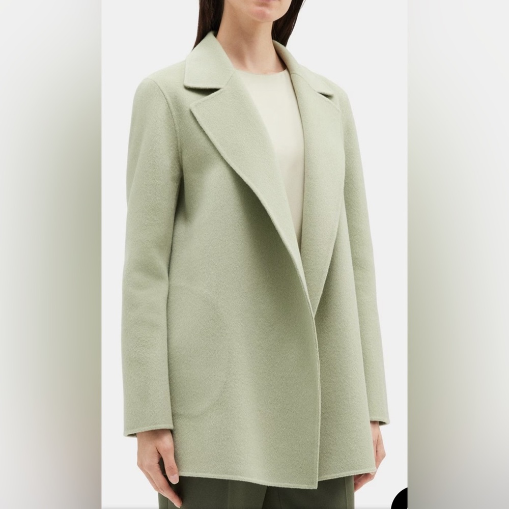 Theory Clairene Green Wool Coat, size 4